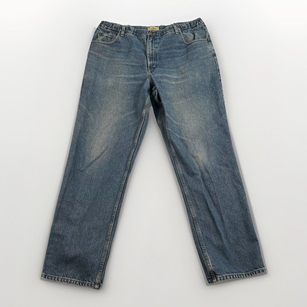 L.L.‎ Bean Comfort Waist Relaxed Fit Distressed Mens Jeans Size 40x34 Big & Tall